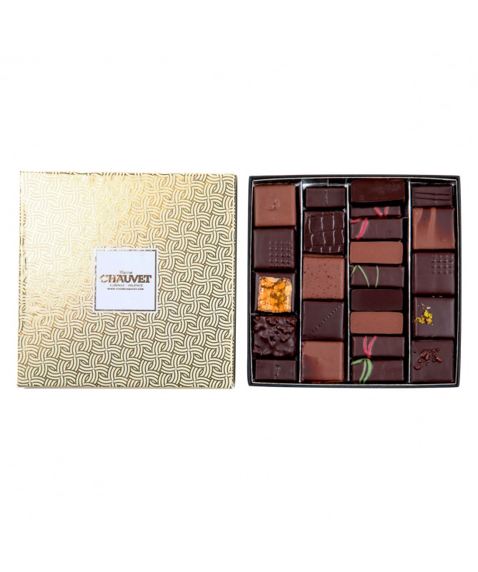 Coffret OR 350g assortiment de chocolats noir et de chocolats au lait